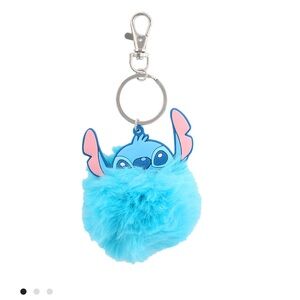 Disney Stitch Blue Fluffy Keychain